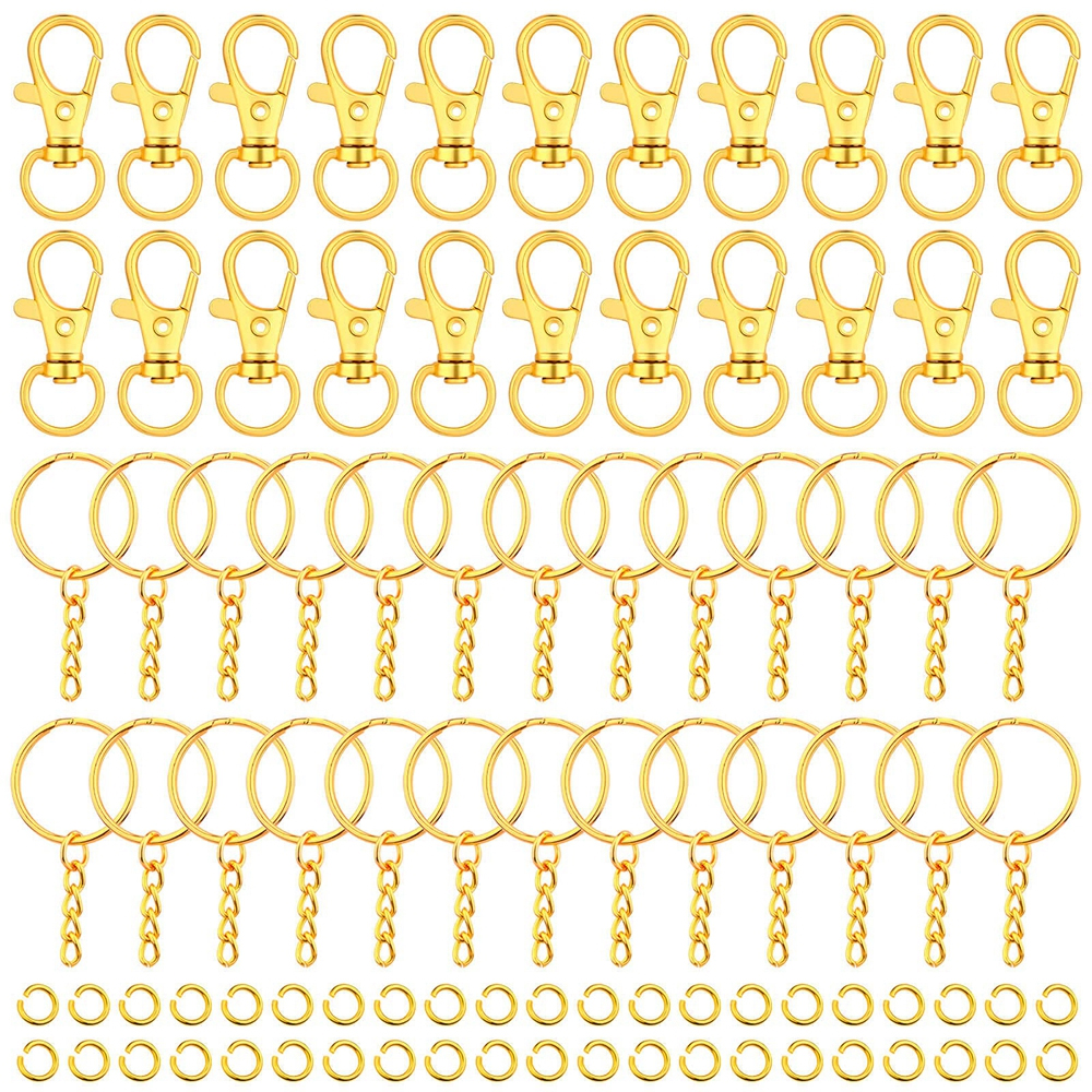 180PCS Key Chain Rings Pendants Keychain Hardware Key Hooks with Key Rings and Jump Ring DIY Crafts Keychain Making Supplies