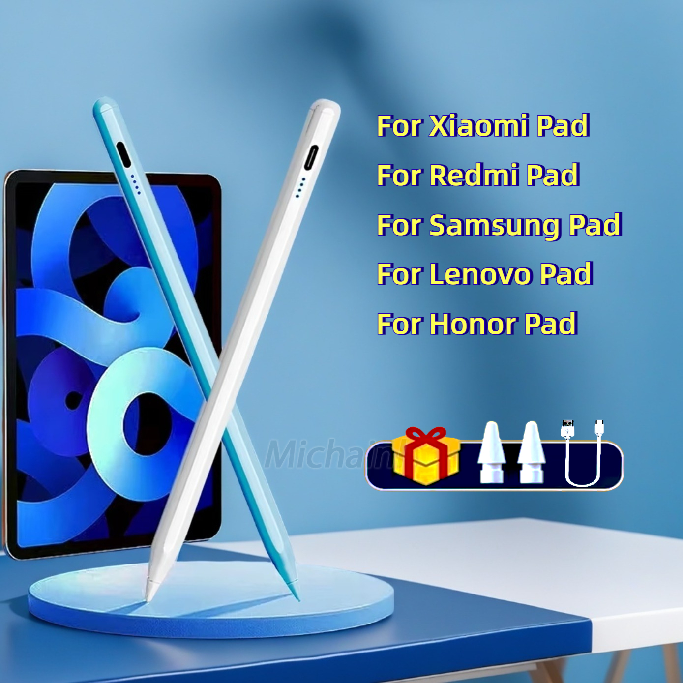 Para xiaomi pad 6s caneta para samsung pad sem inclinação de rejeição de palma, para honor redmi pad pro caneta para todos os android tablet telefone caneta