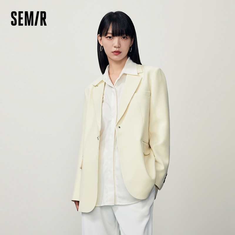 Куртка Semir Женская Осенняя однотонная, универсальный Модный повседневный костюм средней длины, свитер для женщин, 2023