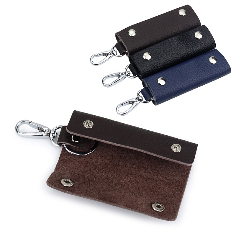 Portachiavi in Vera Pelle per Uomo - Borsa con Cerniera alla Moda, Organizzatore Multifunzionale e Resistente ﻿