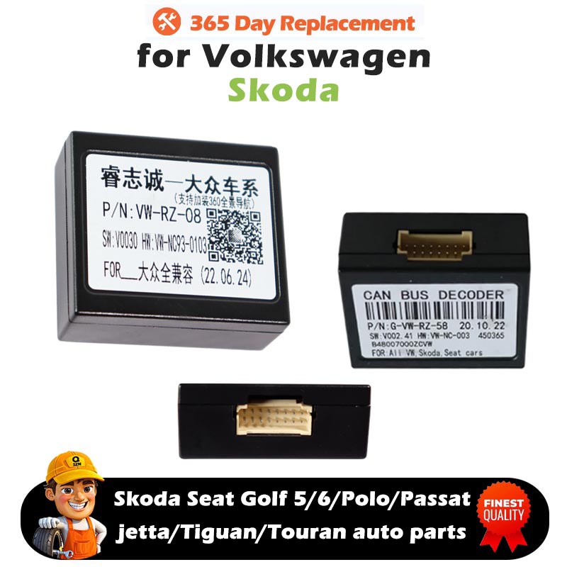Nueva Caja Canbus VW-RZ-08 VW-RZ-58 para Android Volkswagen Skoda Seat Golf 5/6/Polo/Passat/Jetta/Tiguan/Touran, Repuestos para Auto
