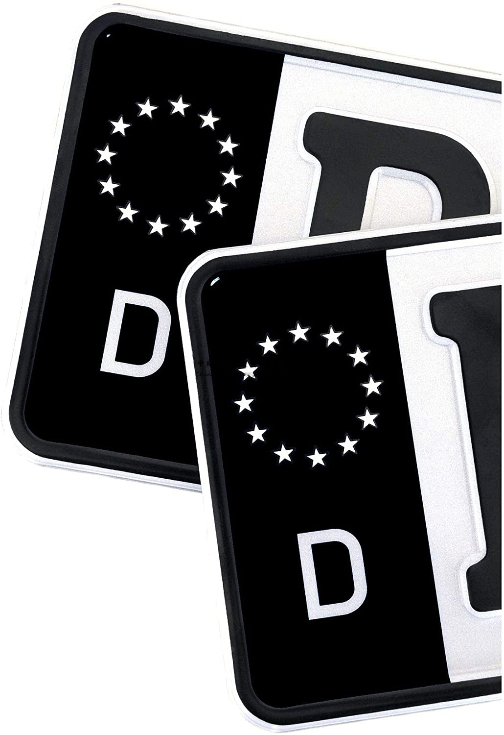 2 х номерной знак, черная наклейка D E GB NL PL DK CZ SK EU, полевая пленка, черный автомобильный прицеп, караван, автобус, подходит для всех стандартных размеров, винил