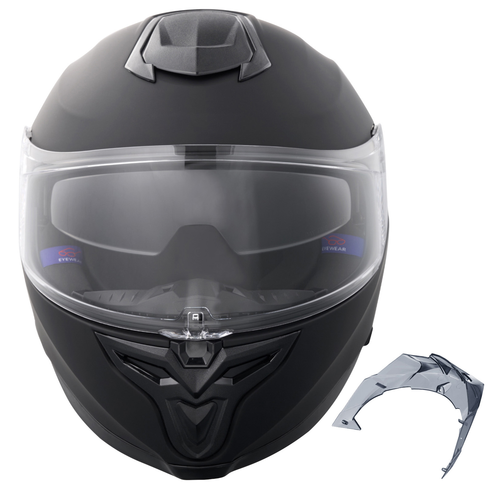 SucceBuy Casque de moto intégral Smart Street ABS et casque haute densité avec fente Bluetooth et lentille interchangeable adaptée pour adulte