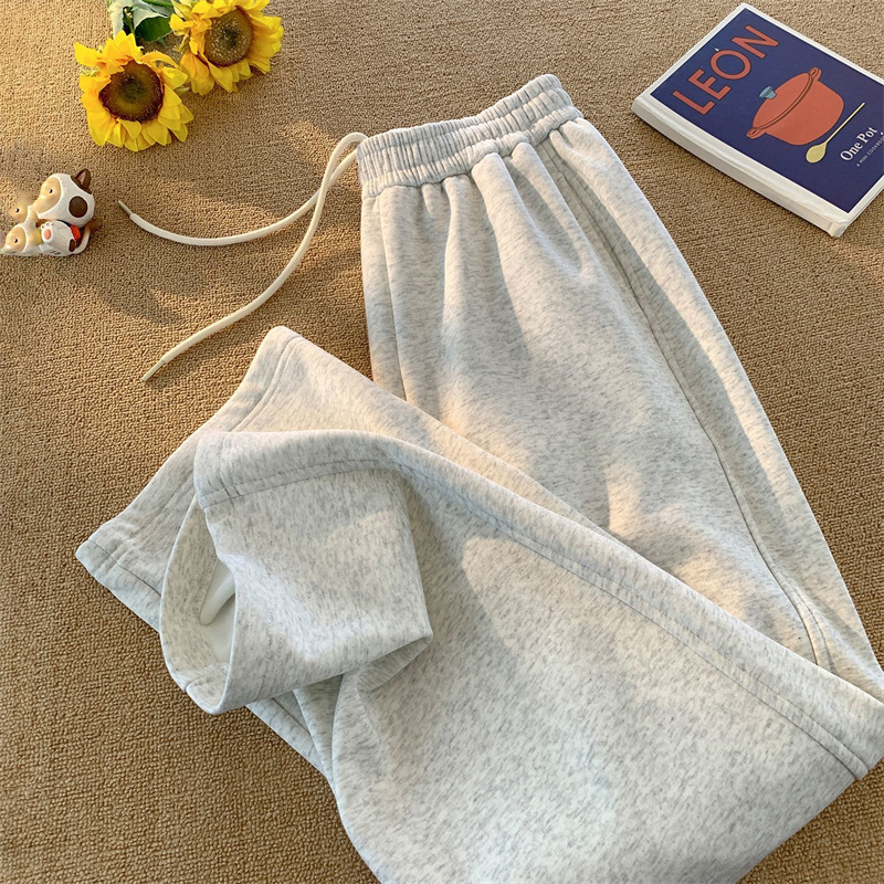 Zware joggingbroek voor heren lente en herfst 2025, nieuwe trend, losse, rechte casual sportbroek met trekkoord
