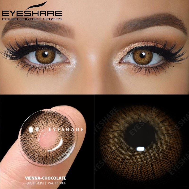 EYESHARE 1 Pair Colored Contact Lenses for Eyes Natural Eye Lenses Gray Pupils Lens Blue Eye Lenses Fashion Chocolate Lenses