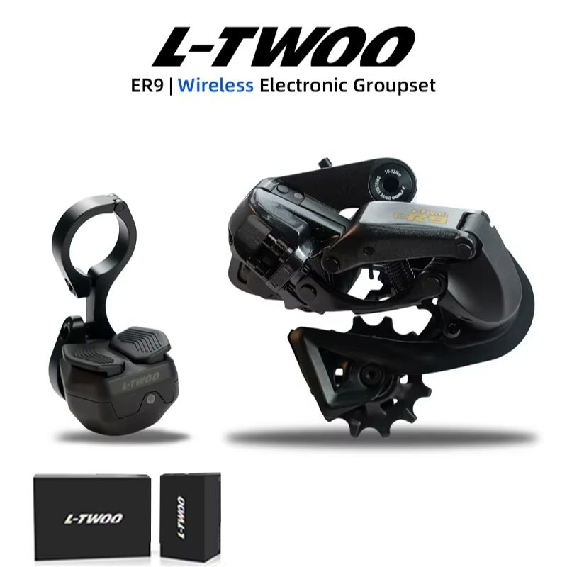 2026 LTWOO eR9 Bezprzewodowy elektroniczny zestaw do zmiany biegów, kompatybilny z 10-12 biegami, do rowerów składanych o rozmiarze 14-20 cali / rowerów szosowych z prostym kierownikiem.