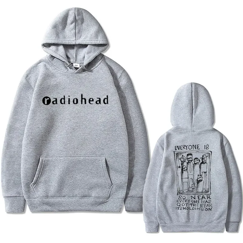 Felpa con Cappuccio Stampata della Band Rock Radiohead per Uomo e Donna, Moda Retrò Maschile, Stile Gotico Y2K Streetwear