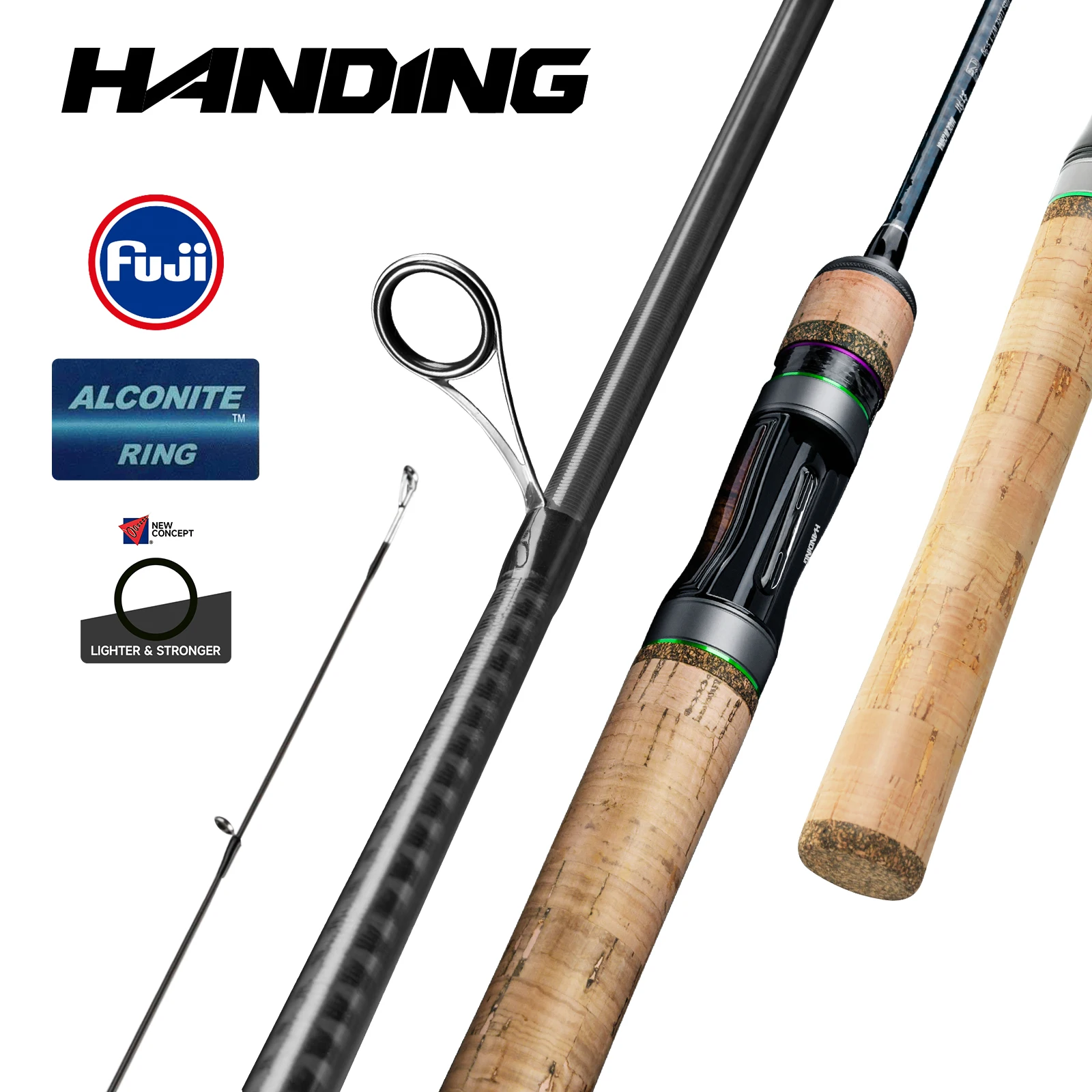 HANDING Magic L Trout Ultralight BFS Fishing Rod 30Ton Carbon Fiber Fuji Guide Ring UL/L Spinning Casting Rods Sound Cork Handle