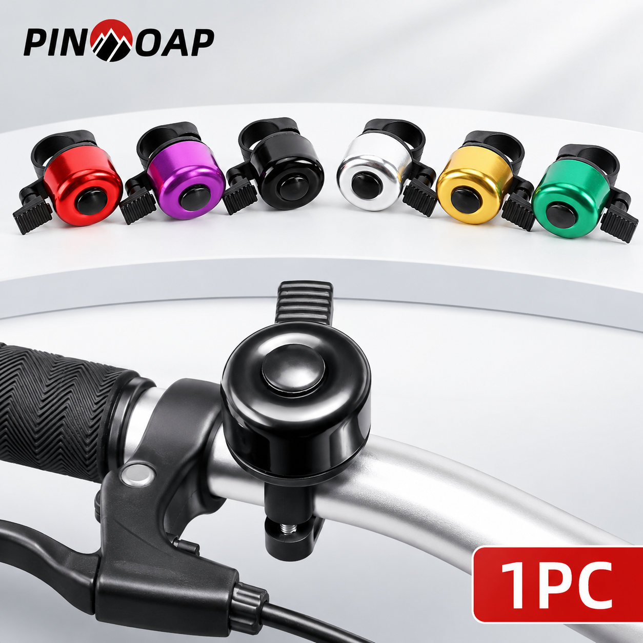 PINMOAP กระดิ่งจักรยาน 1 ชิ้น ทำจากอลูมิเนียมอัลลอยคุณภาพสูง มีหลายสี เสียงดังและคมชัด จำเป็นสำหรับการปั่นจักรยาน