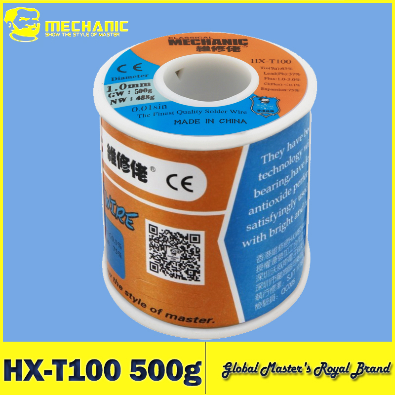 【MECHANIC】 HX-T100 500 г паяльная проволока с мягким канифольным сердечником 0,5 мм 0,6 мм 0,8 мм 1 мм 1,2 мм для iPhone, инструмент для ремонта Samsung
