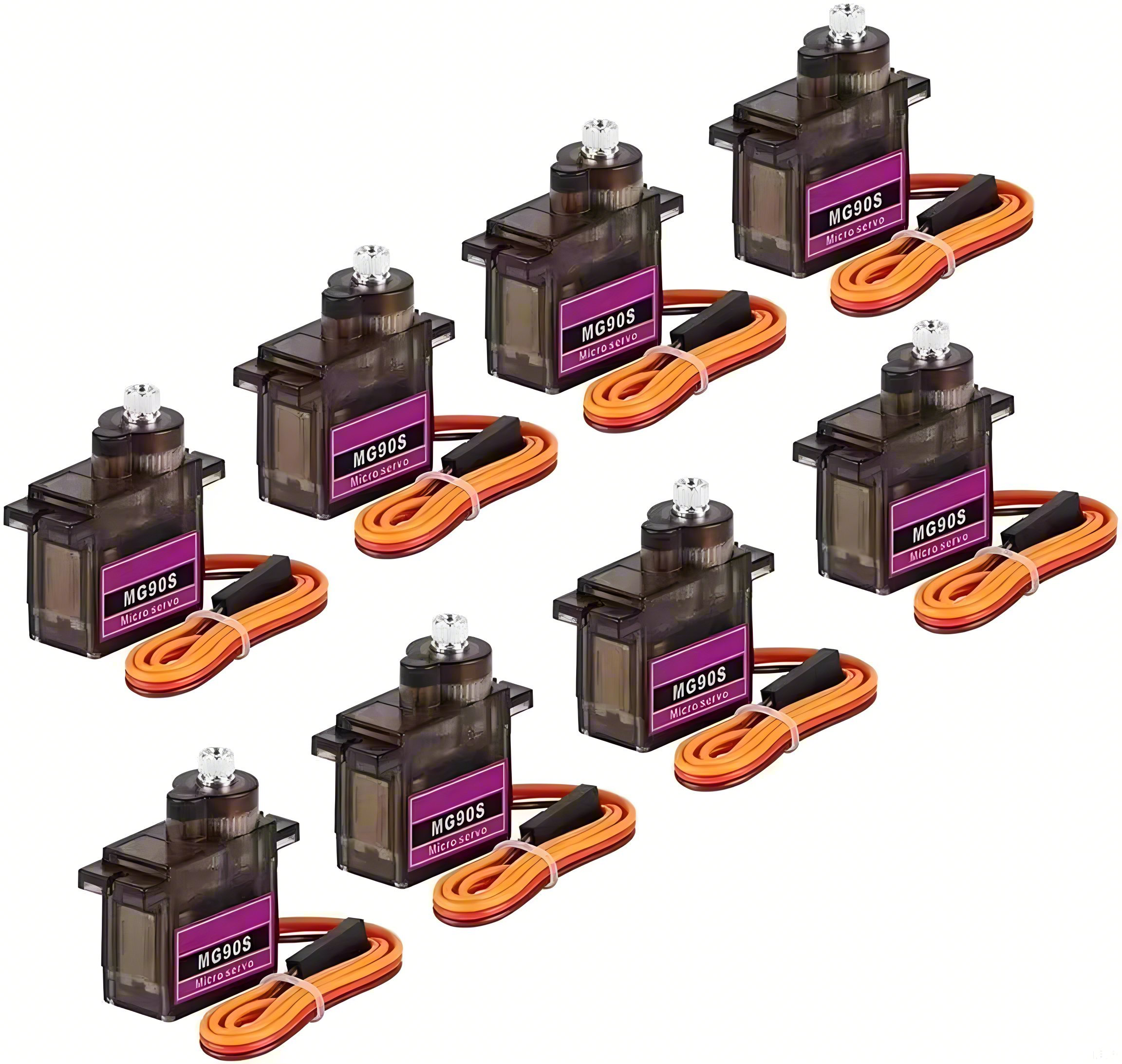 5/ 10/ 20/ 50pcs MG90S 4.8V 9g engrenage métallique analogique Micro Servos sans noyau amélioré SG90 pour véhicule hélicoptère voiture camion Buggy