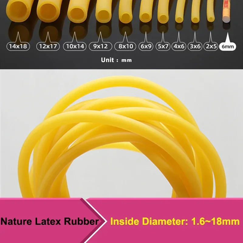 Nature Latex Rubber Hoses IDxOD 1.6~18mm High Resilient Surgical Medical TubeYellow Slingshot Catapult Elastic Band