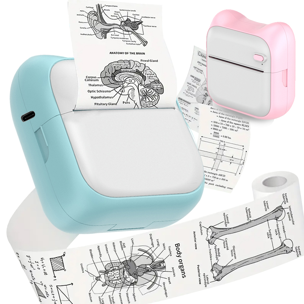 Mini-imprimante thermique portable efficace et rapide, imprimante photo de poche sans encre pour notes d'étude, images, bricolage