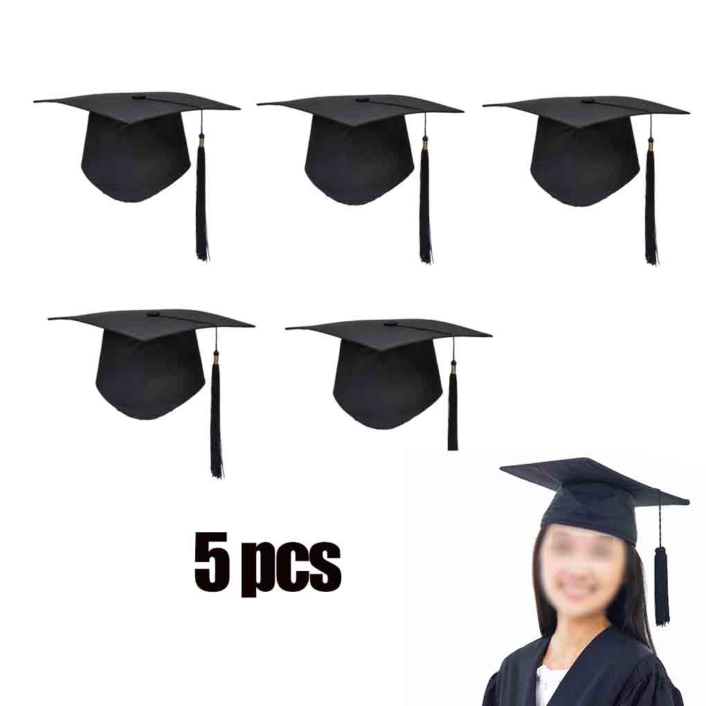 Sombrero de fibra acrílica para hombre y mujer, gorro de recuerdo de la Academia, suministros de Cosplay, colgante, Unisex, para graduación, 5 piezas