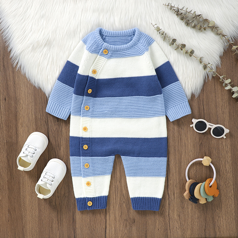 Inverno Pagliaccetti per bambini Vestiti Autunno Maniche lunghe Neonati Ragazzi Ragazze Maglioni Tute Lavorate a maglia Capispalla primaverile Vestito infantile 0-18 m