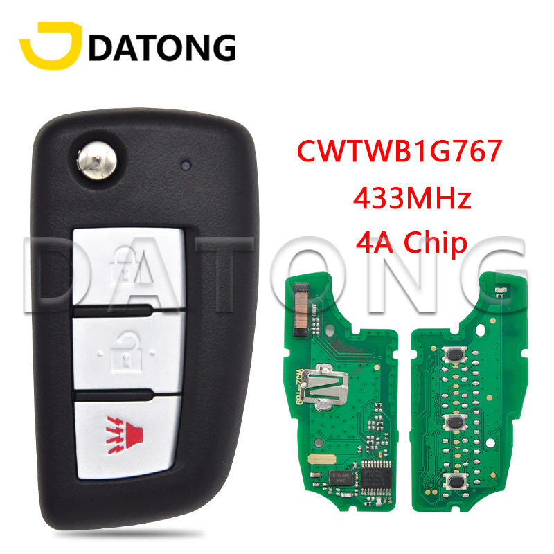 Автомобильный ключ дистанционного управления Datong World для Nokia Rogue 2014 + CWTWB1G767 28268-4CB1A 4A чип 433,92 МГц Сменный откидной смарт-ключ