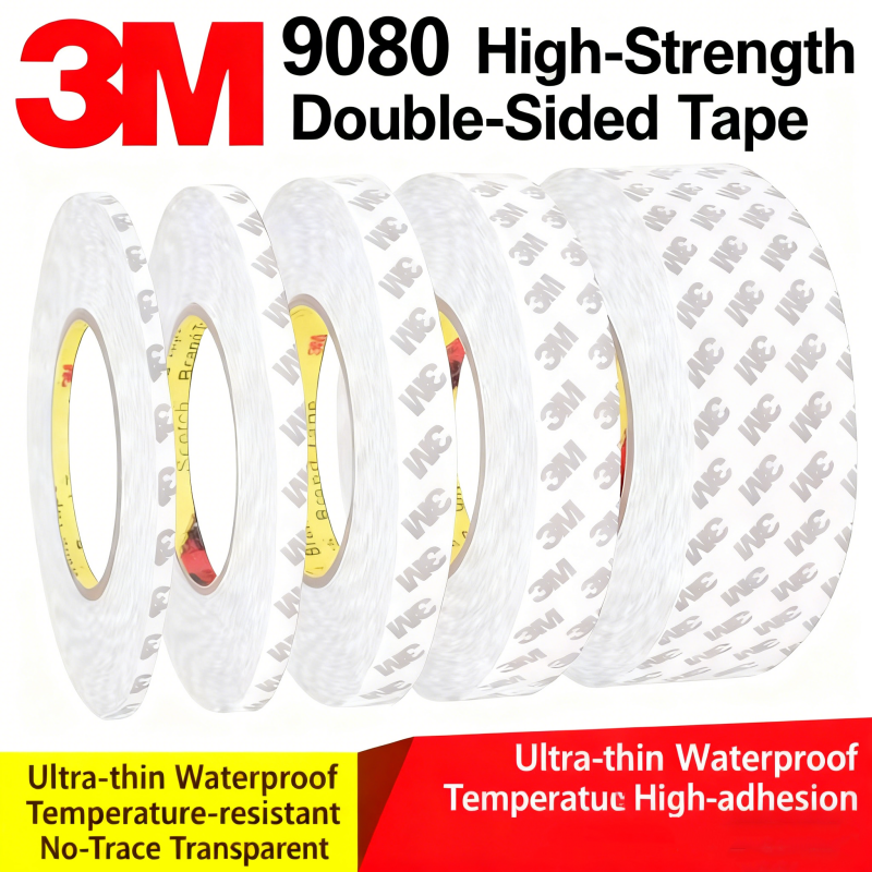 3M 9080 Прочная двусторонняя клейкая лента 50 м 5-50 мм Ультратонкая прозрачная лента без следов Водонепроницаемый клей высокой вязкости