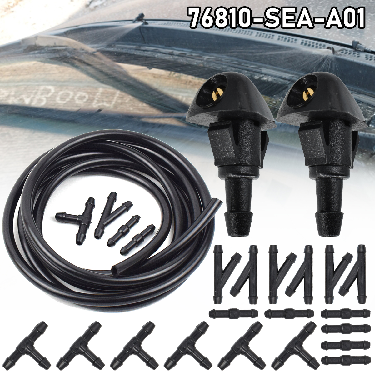 Front Sproeierkop Jet Spray Slang Voor Honda Accord Civic 6 7 Fit Jazz CR-V Prelude Shuttle Water auto Voorruit Nozzles