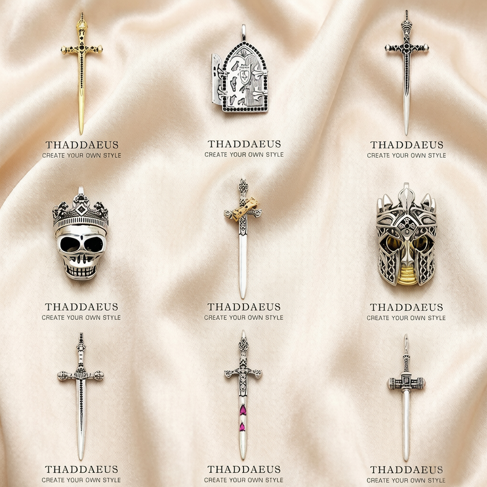 Hanger Zwaard Met Crown Skull Knight Venster Nieuwe Fijne Sieraden Europa Stijl 925 Sterling Zilver Bescherming Gift Voor Vrouwen Mannen