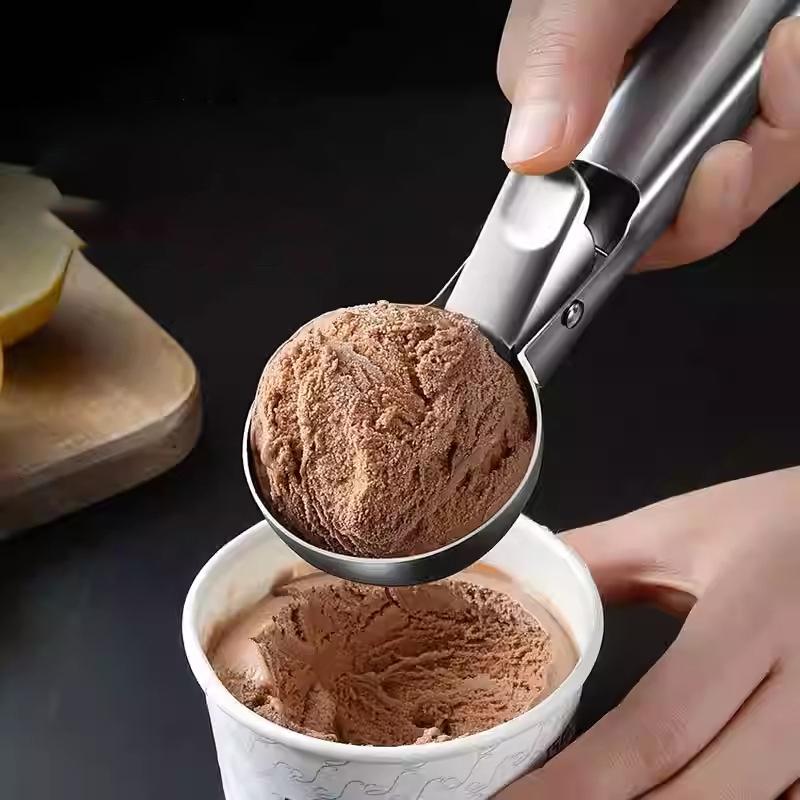 Stainless Steel Ice Cream Scoop Multi Functional Fruit Ball Spoon Kitchen Dessert Scooping Tool
