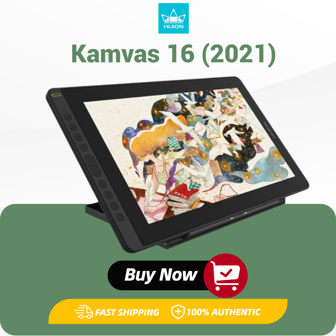 HUION Kamvas 16 2021 Graphics Tablets Monitor with Screen 15.6 Inch Drawing Display Digital Tablet for Android Device PC Win Mac