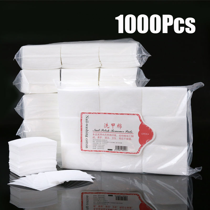 1000/500/200/180/100Pcs อาชีพผ้าฝ้าย 100% สําหรับเล็บเช็ด Lint ฟรีเล็บ CottonGel ภาษาโปลิชคํา Remover เล็บเครื่องมือทําความสะอาด