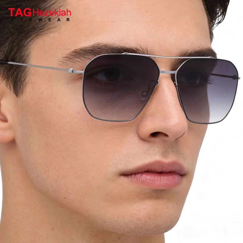 Gafas de Sol TAGHezekiah Diseño Danés L8804 Ultraligeras de Titanio para Hombre y Mujer 2025, Protección UV400, Cuadradas, para Conducir al Aire Libre