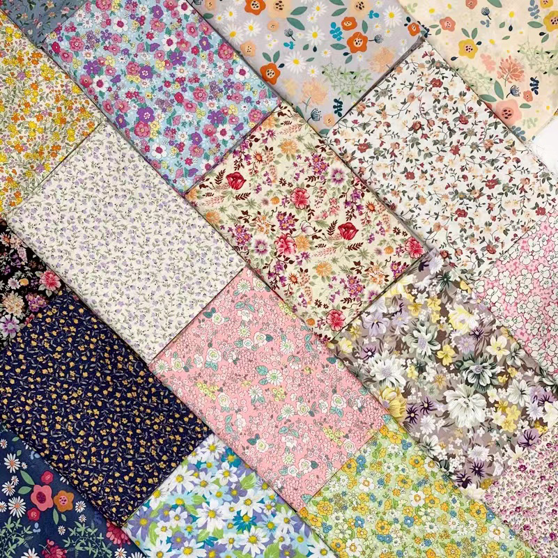 Tissu Floral en coton imprimé popeline, vêtements matelassés, Patchwork, mousseline, accessoires de couture