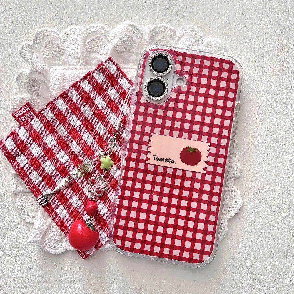 Tomatenprint Telefoonhoesje voor Samsung Galaxy S26 S25 S24 S23 S22 S21 FE Ultra Plus 4G 5G met verenstructuur achterkant