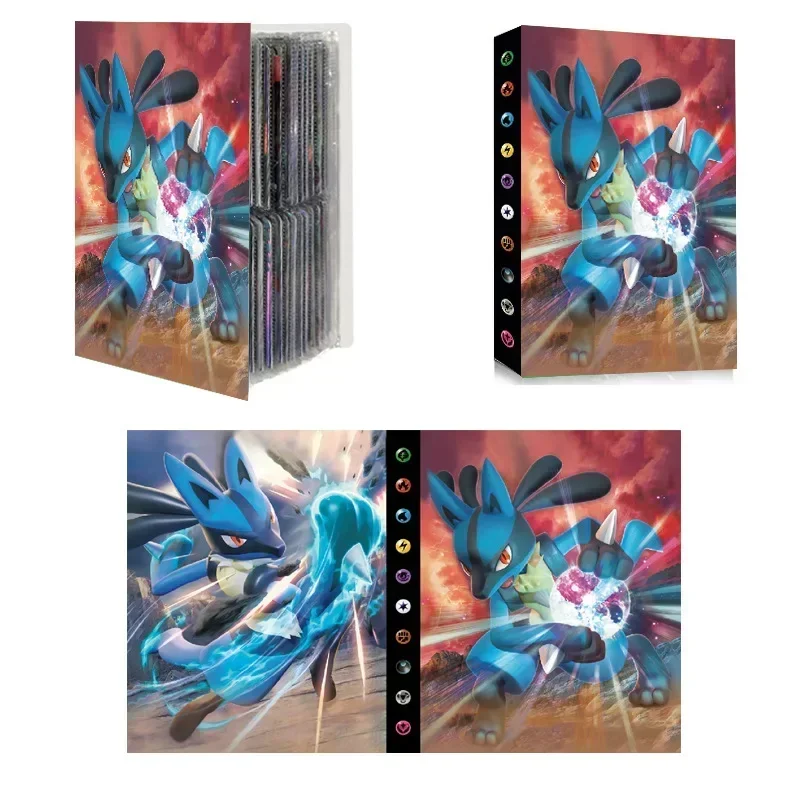 240 pçs livro de cartão charizard squirtle titular pasta coleção anime cartão protetor notebook pokemones álbum crianças presentes