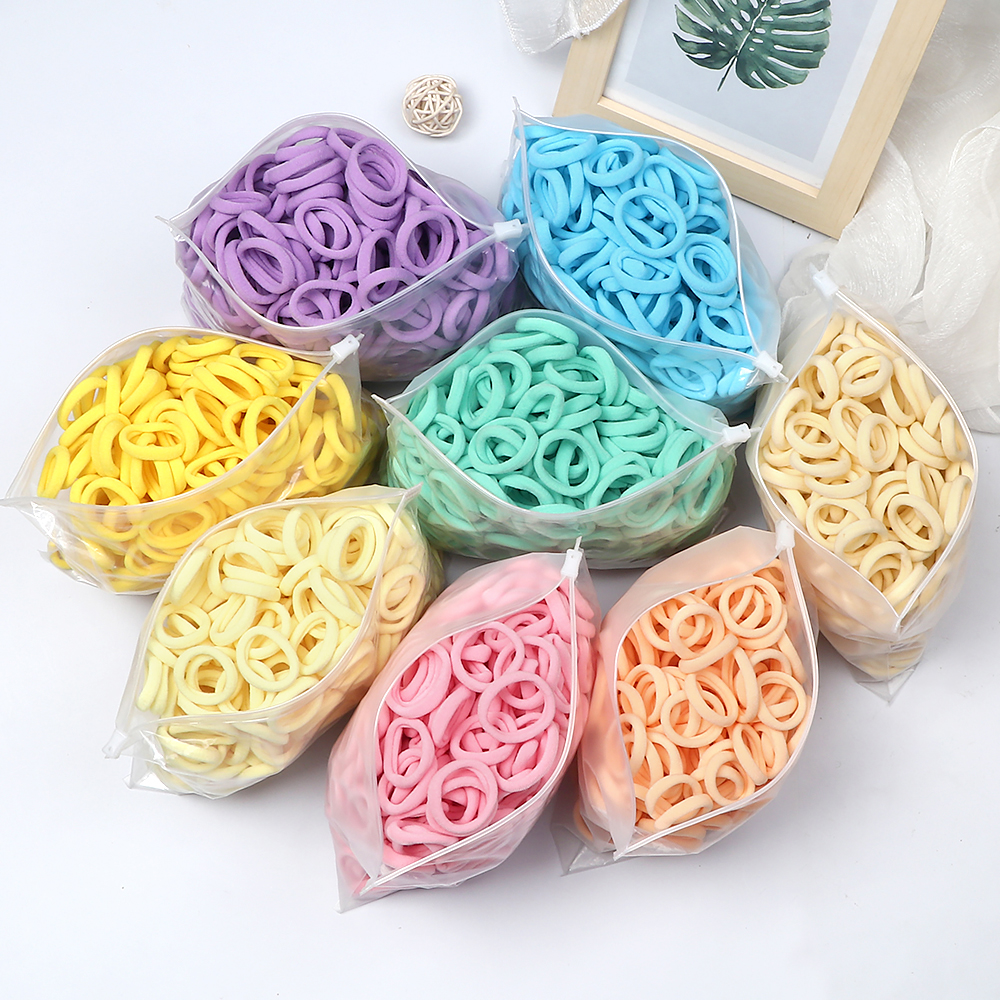 50/100 sztuk/zestaw dziewczyny małe 3cm elastyczne gumki do włosów kolorowe dzieci nylonowa opaska Scrunchie Kid kucyk Holder akcesoria do włosów