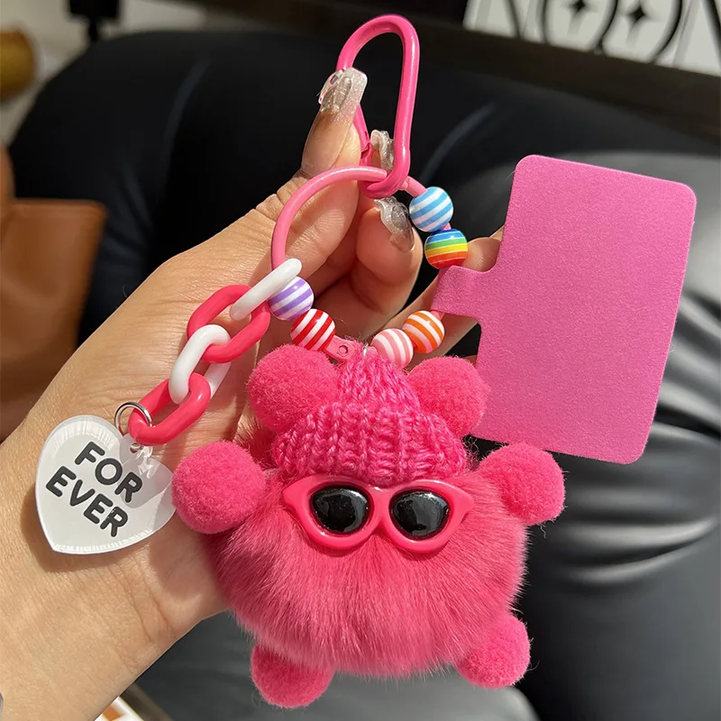 Neue Bunte Echt Rex Kaninchen Haar Nette Runde Ball Elf Auto Schlüsselbund frauen Rucksack Pelz Anhänger Nette Schlüsselbund