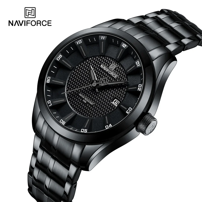 Top marque NAVIFORCE montre pour hommes étanche Quartz affaires décontracté bracelets en acier inoxydable Date horloge Relogio Masculino