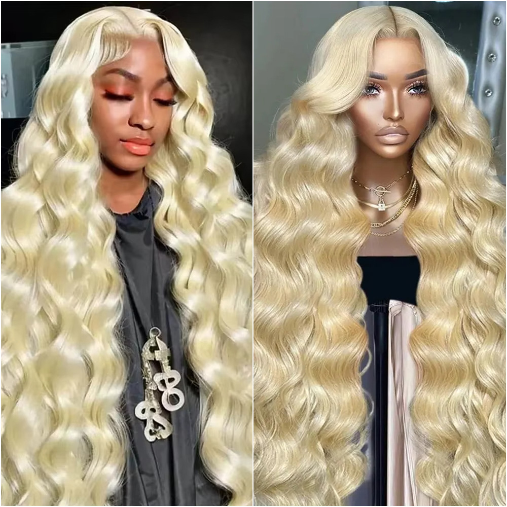 Парик из натуральных волос 613 Blonde Body Wave с кружевной передней частью, плотность 220, 13x4, 13x6, HD прозрачное кружево, бразильские волосы, предварительно выщипанные, с эффектом естественной линии роста волос
