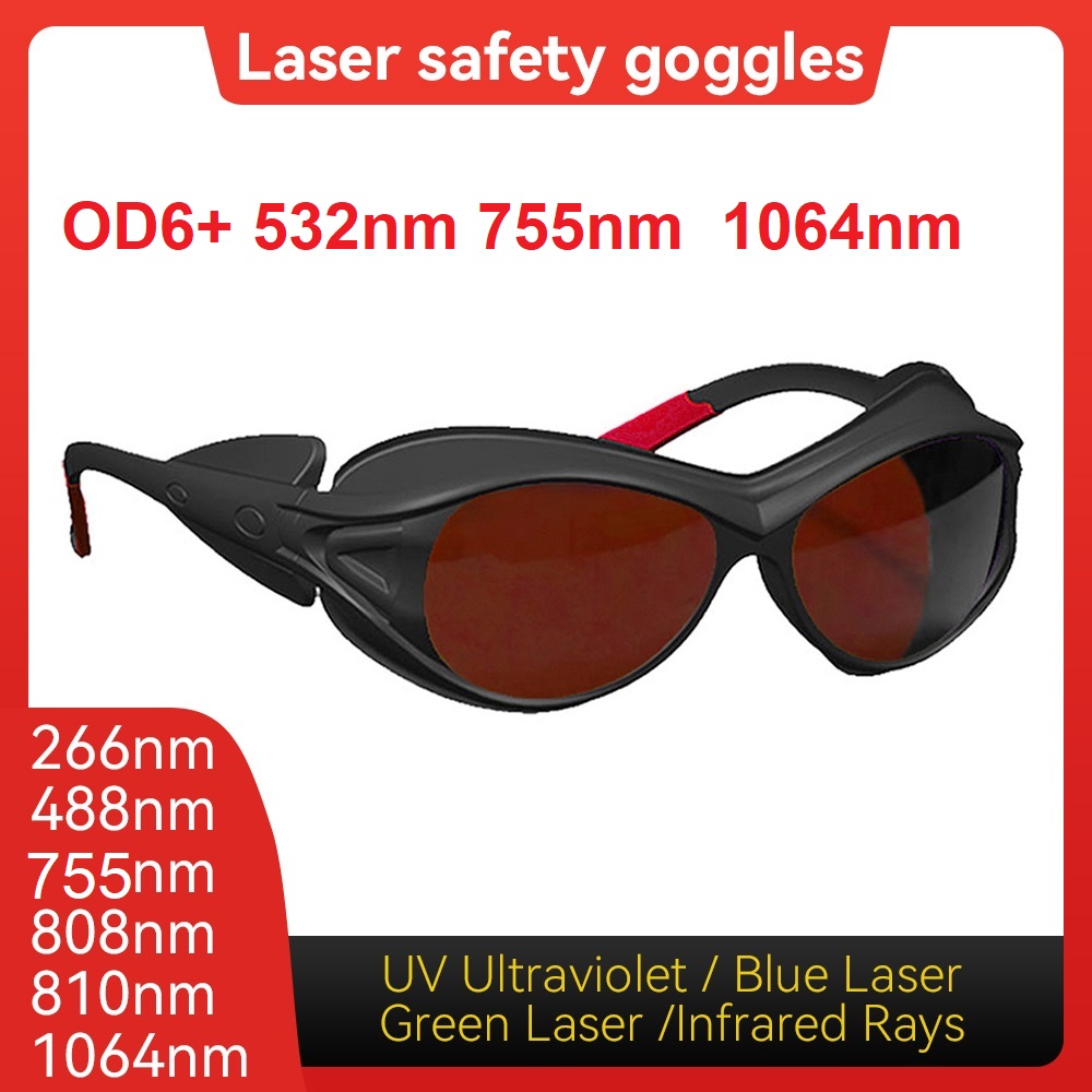 Gafas de seguridad láser OD6 + Yag azul verde láser luz UV protección ocular gafas láser para 405nm 532nm 755nm 808nm 980nm 1064nm