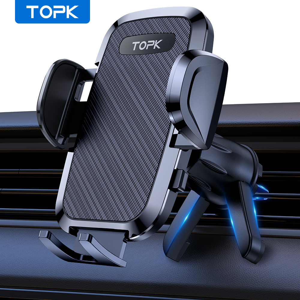 TOPK-Soporte Universal de teléfono móvil para coche, accesorio de gravedad para rejilla de ventilación, para todos los teléfonos