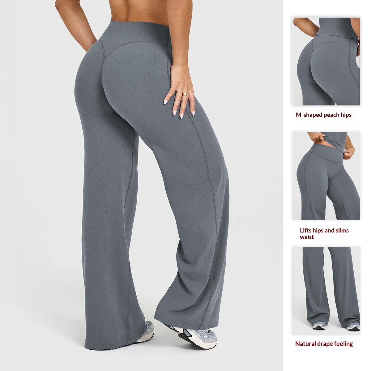 Pantalones de Yoga de Cintura Alta y Pierna Recta para Mujer, Sensación de Desnudez, Levanta Glúteos, Ajuste Holgado, Pantalones de Entrenamiento, Pantalones de Gimnasio Adelgazantes