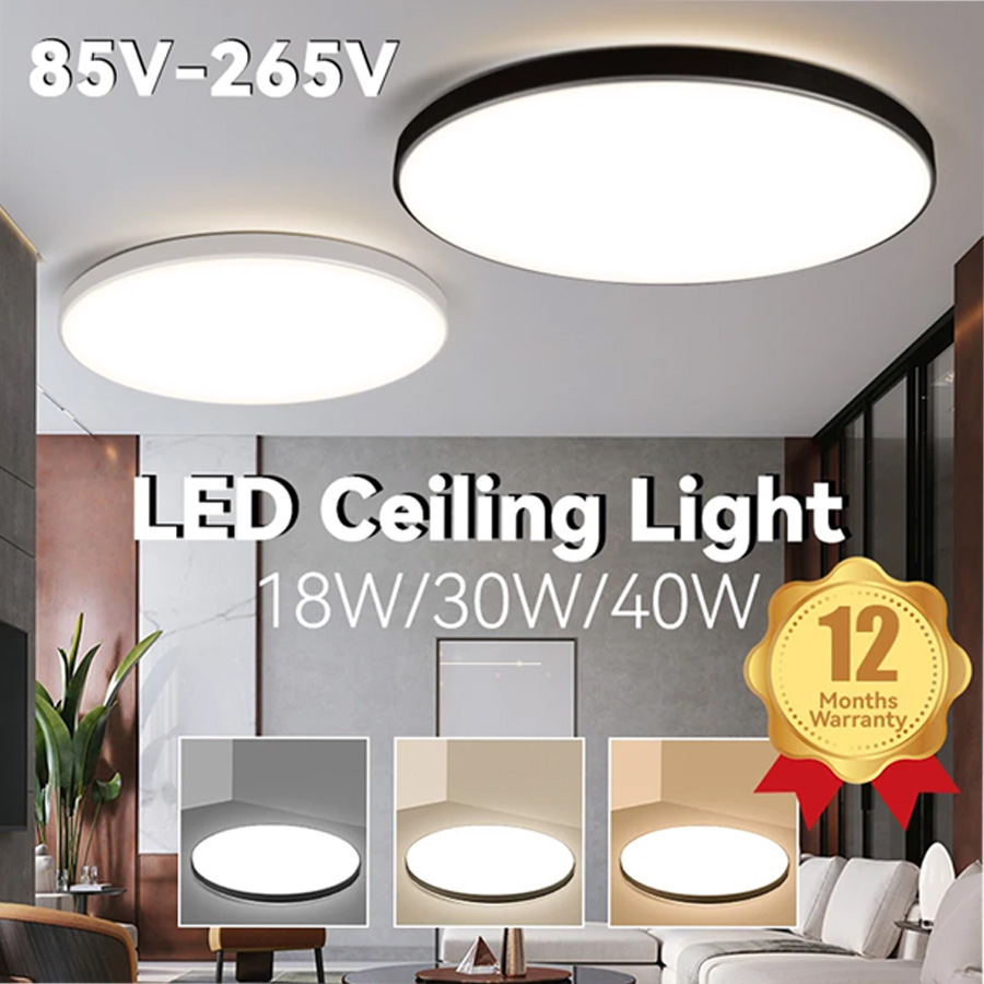 LED-Leuchten, bescheidene Deckenleuchten, wasserdicht, IP44, 110 V, 220 V, hohes Licht für Wohnzimmerleuchten, 18 W/30 W/40 W, ultradünne Deckenleuchte
