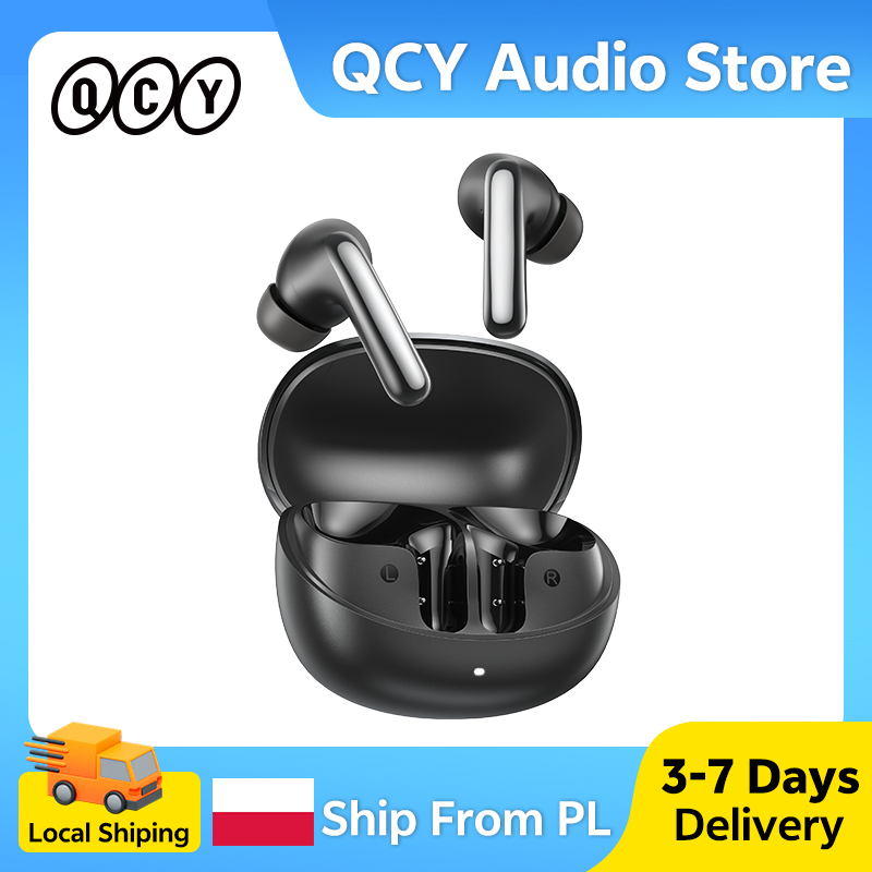 Słuchawki bezprzewodowe QCY MeloBuds N60 ANC 56dB Bluetooth 6.0, 6 mikrofonów, LDAC Hi-Res, podwójne przetworniki, adaptacyjny EQ, IPX5