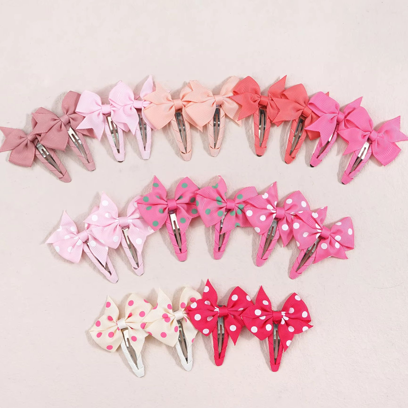 20 stuks antislip haarclips voor babymeisjes - 2 inch grosgrain lint haar strikjes haarspeldjes antislip schattige haaraccessoires