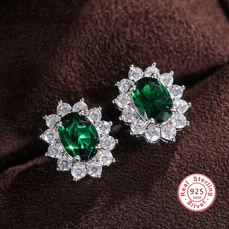 Nouveau 7 couleurs fleur Zircon 925 en argent Sterling femme boucles d'oreilles mode pierres exquises fleurs belle princesse bijoux