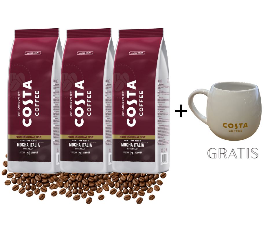 Kawa Ziarnista Costa Pro Signature Dark 3x1kg + Costa Kubek Gratis