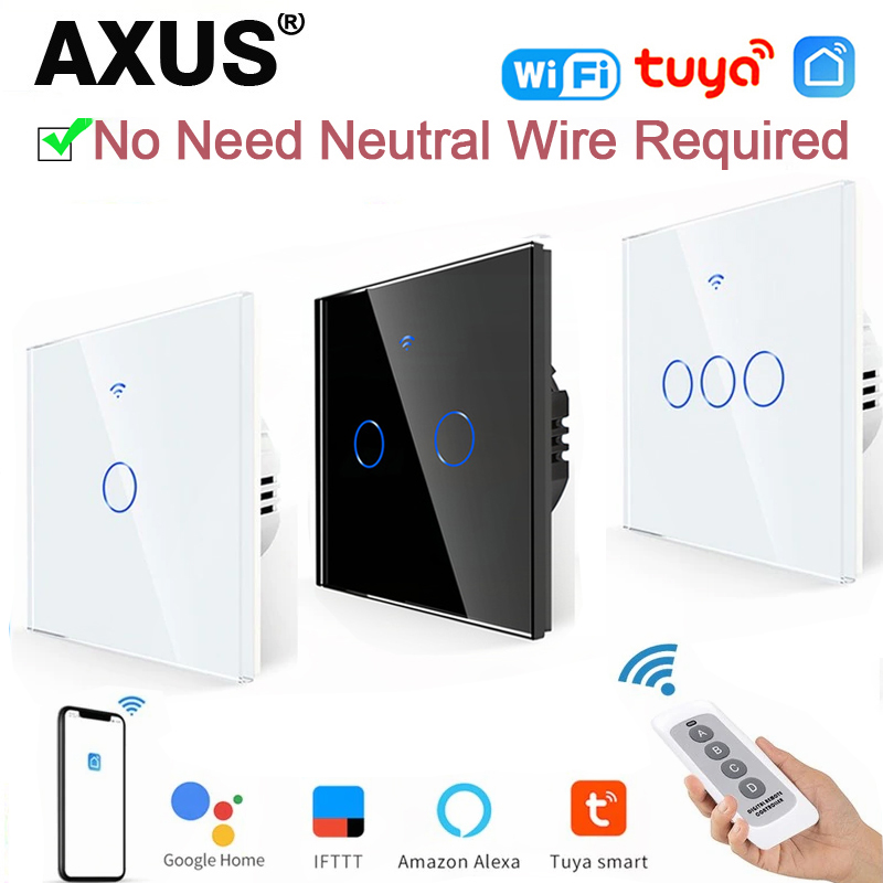 Inteligentne włączniki światła WiFi UE, bez przewodu neutralnego, dotykowe, RF433, inteligentny dom, sterowanie aplikacją Tuya, kompatybilne z Alexa i Google Home
