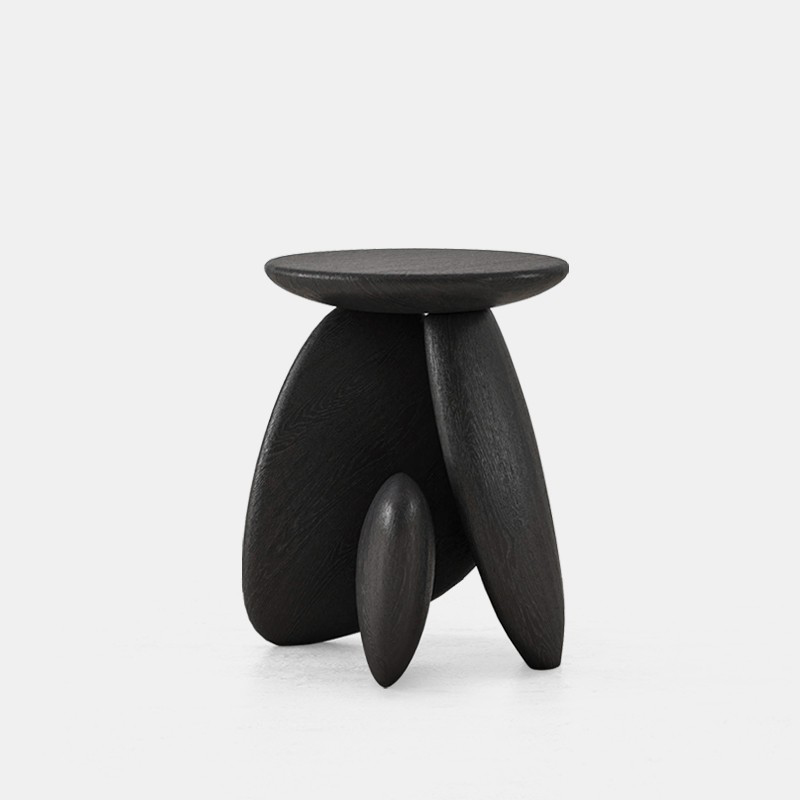 Italiaans minimalisme hotel decoratieve bijzettafel licht luxe stijl slaapkamer nachtkastje kunst design massief houten vaas displaytafel
