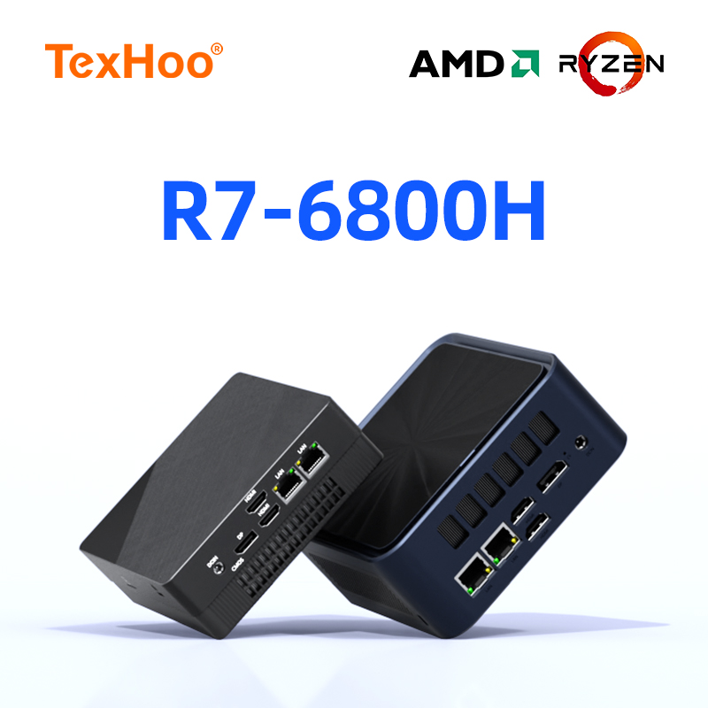AittactXTexHoo TexHoo Mini PC AMD Ryzen7 6800H Ryzen5 6600U Ryzen 7 7840HS LPDDR5  WIFI6 BT5.2 DDR5 Triple Display Dual LAN