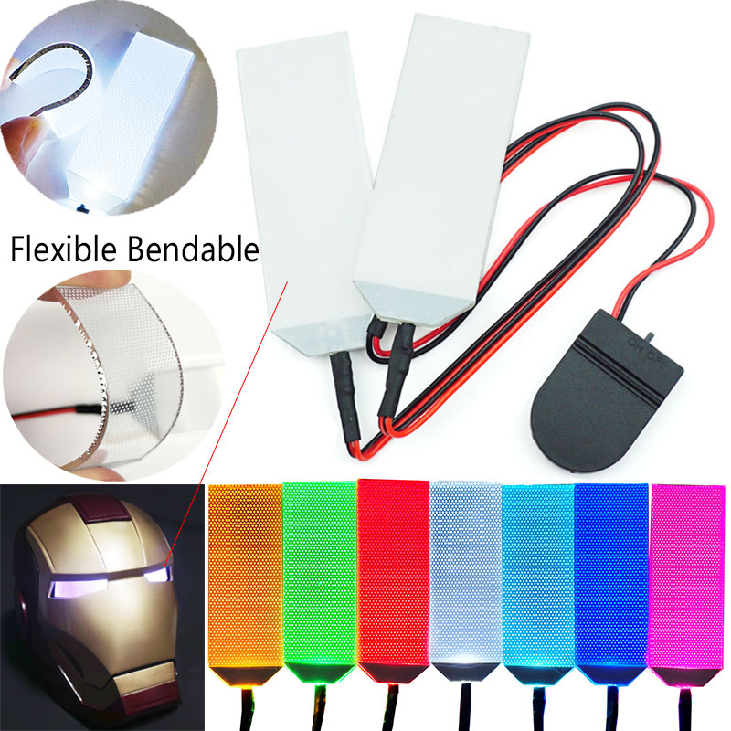 Flexível dobrável diy led luz olhos kits para homem de ferro halloween capacete máscara olho luz cosplay acessórios pode recortado adereços