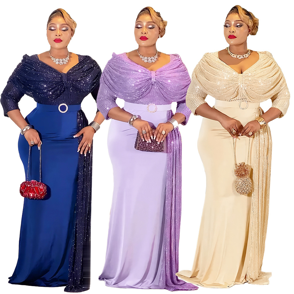 Sukienki afrykańskie plus size na imprezy dla kobiet 2026 Nowa moda Dashiki Ankara Suknia ślubna wieczorowa Elegancka muzułmańska sukienka maxi