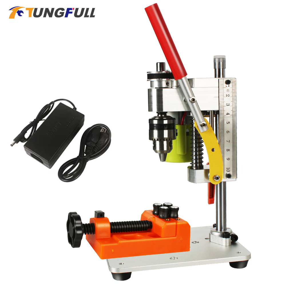 Multifunctional Mini Bench Drill Milling Machine 120W DIY High Precision Drilling Machine Chuck Hole Punching Machine