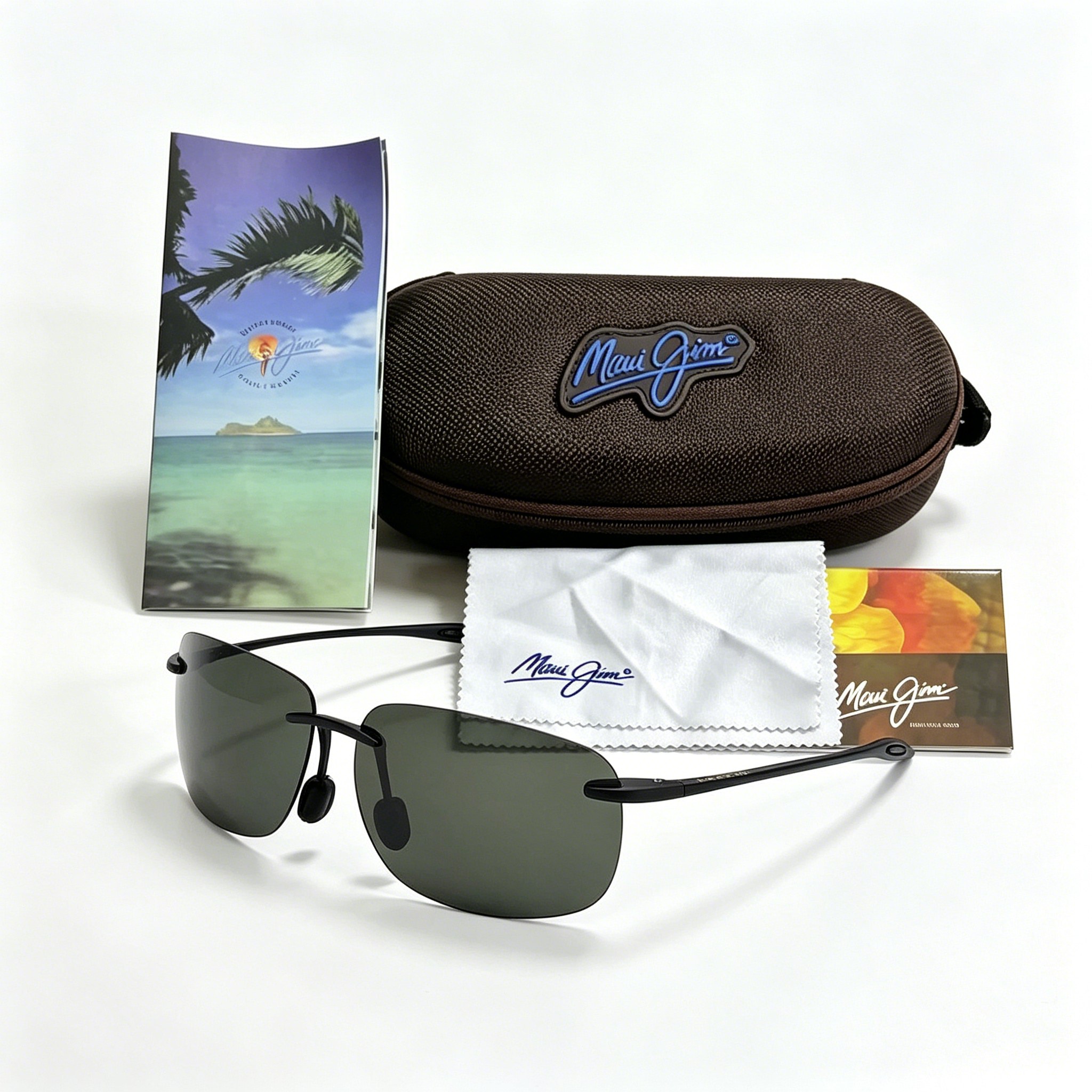 Maui Jim UV400 Fashion Rimless Design Sunglasses Boxed Men Women Polarized Driver Glasses Outdoor Cycling Fishing Sports Glasses