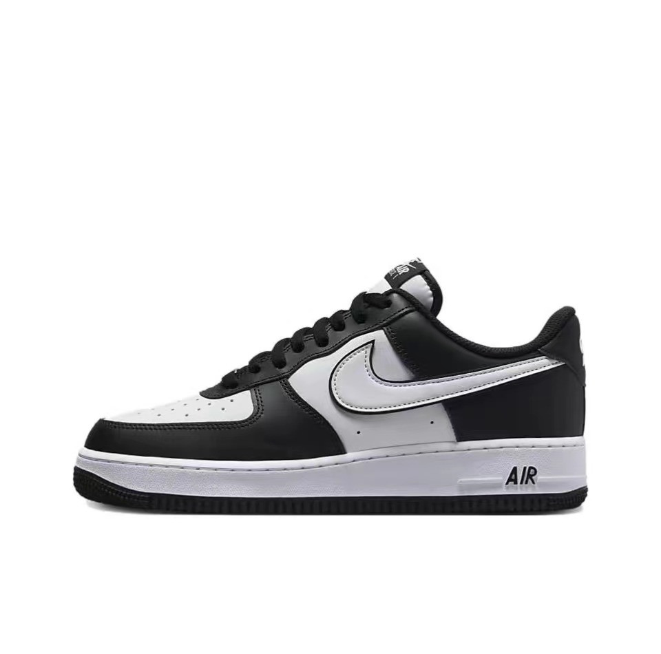 Nike Air Force 1 Low "Panda" blanco y negro casual retro versátil hombres y mujeres zapatos deportivos, zapatos antideslizantes bajos